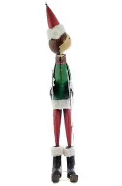 Weihnachtsfigur aus Blech – Skifahrer – ca. 63 cm hoch – Winterdeko / Metallfigur - Bild 2