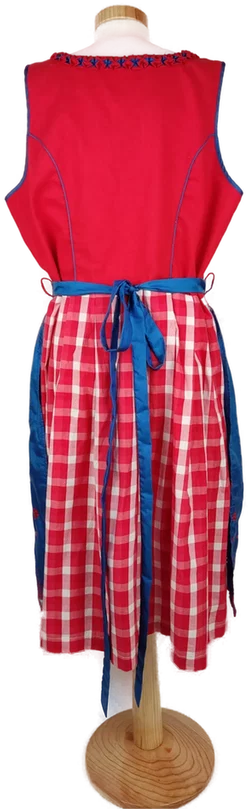 Dirndl 'Emilia Lay' rot/blau, Größe 46 – Vorschau 3
