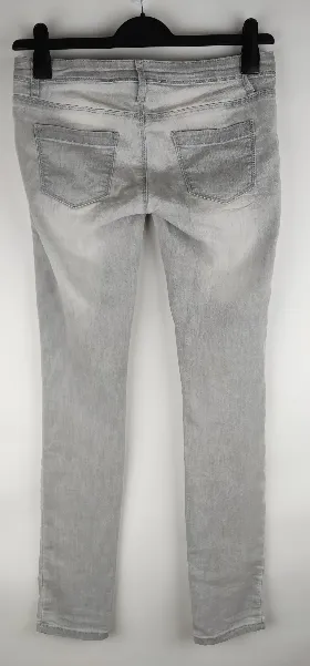 Jeans 'Tally Weijl', lang mit Stretch, hellgrau mit Taschen, Größe S/36 – Bild 2