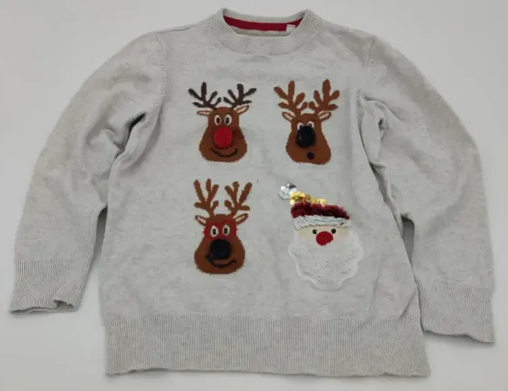 Kinderpullover Weihnachtsmotiv mehrfarbig - 122 - Bild 1