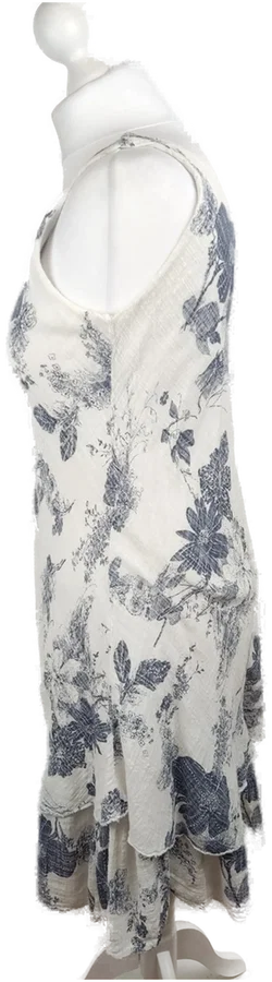 Geblümtes Baumwoll-Midikleid S/36 in Cremeblau | Frühlingsliebe – Vorschau 2