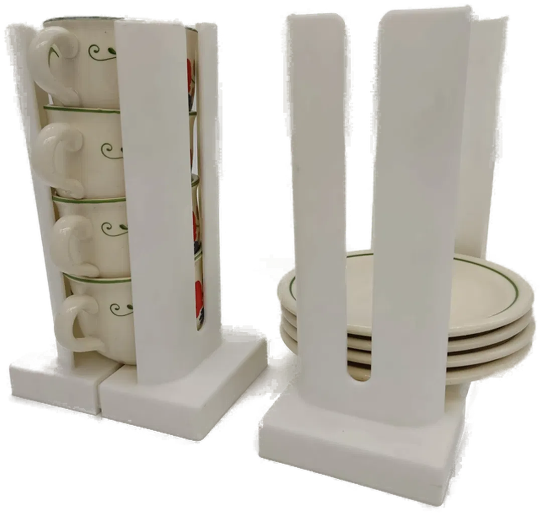 DDR Kaffeetassen mit Unterteller und Halterungen - 4 Stück - Bild 4