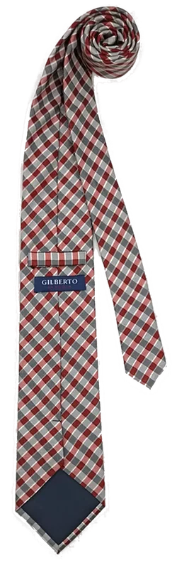 Gilberto Classics Herren Seidenkrawatte kariert  – Vorschau 2