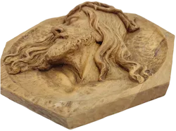 Handgeschnitzter Jesuskopf, achteckig, Wandaufhängung - Bild 4