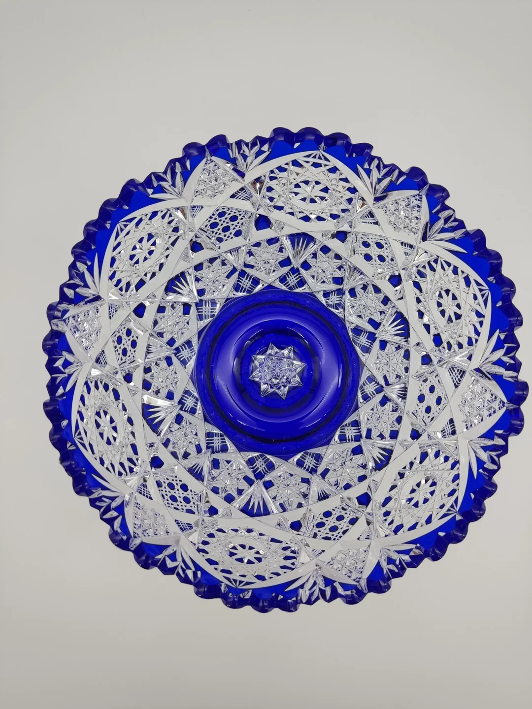 Dekorative Bleikristallschüssel  in blau – Bild 3