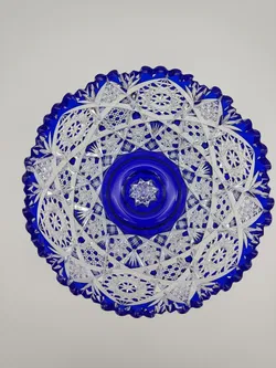 Dekorative Bleikristallschüssel  in blau - Bild 3