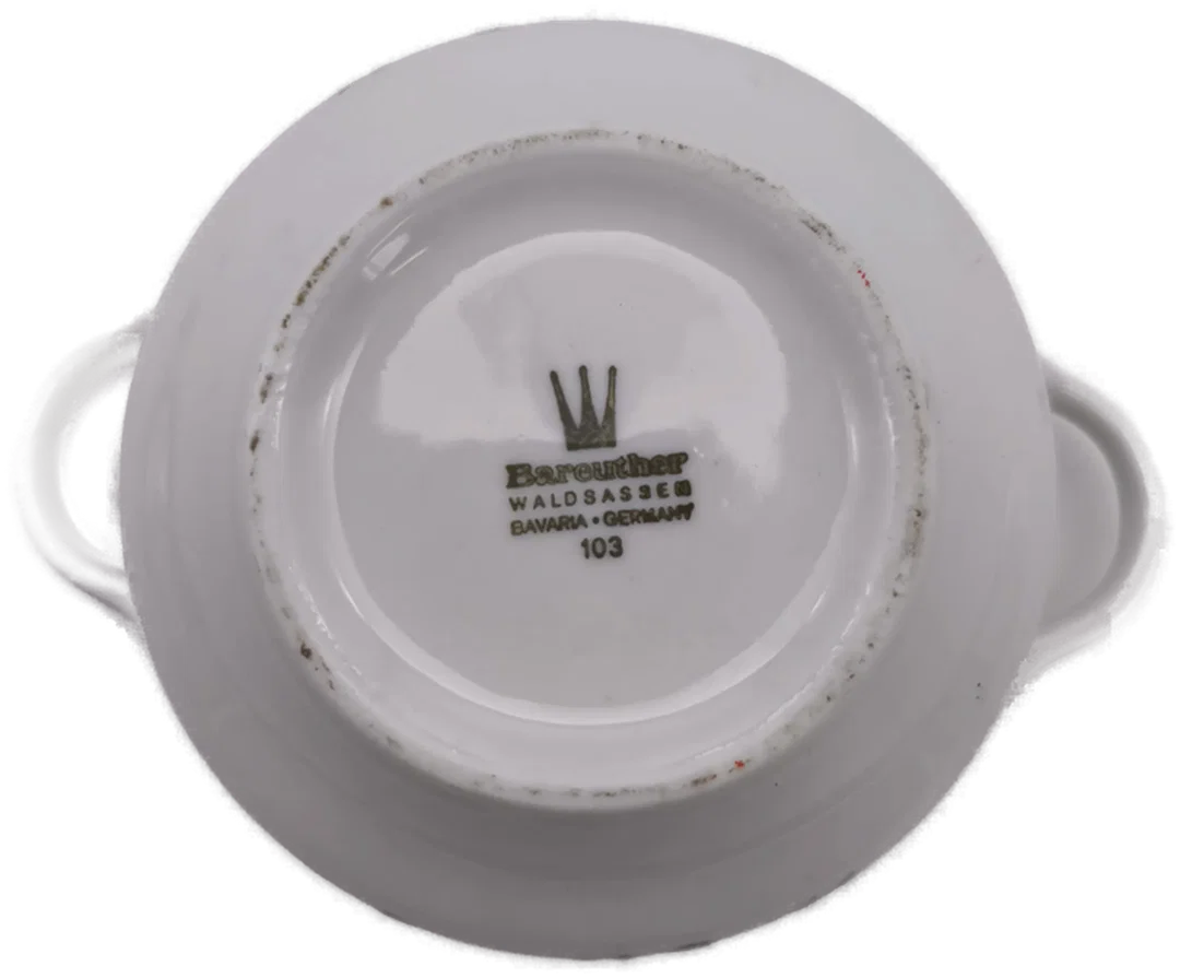 Waldsassen Bavaria, 3 Suppentassen mit Goldrand, Vintage – Bild 3