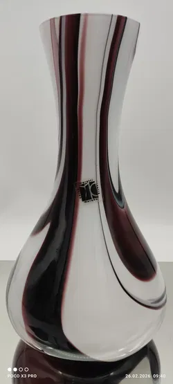 Murano Vase aus Opalweissem Glas von Moretti Carlo - Bild 1