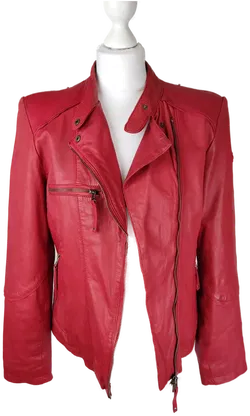 Damen-Lederjacke Cabrini Rot | Vintage-Charme - Bild 2