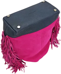 Max V. Koenig Damen Lederhandtasche mit Fransen, lila - Höhe ca. 37 cm - Bild 3