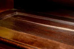 Vintage Antiker Ladentisch mit Aufsatz (Stein-Platte), Schnitzereien, L 132 cm, Holz - Bild 5