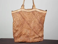  Damen Leder Handtasche - hellbraun - Bild 1