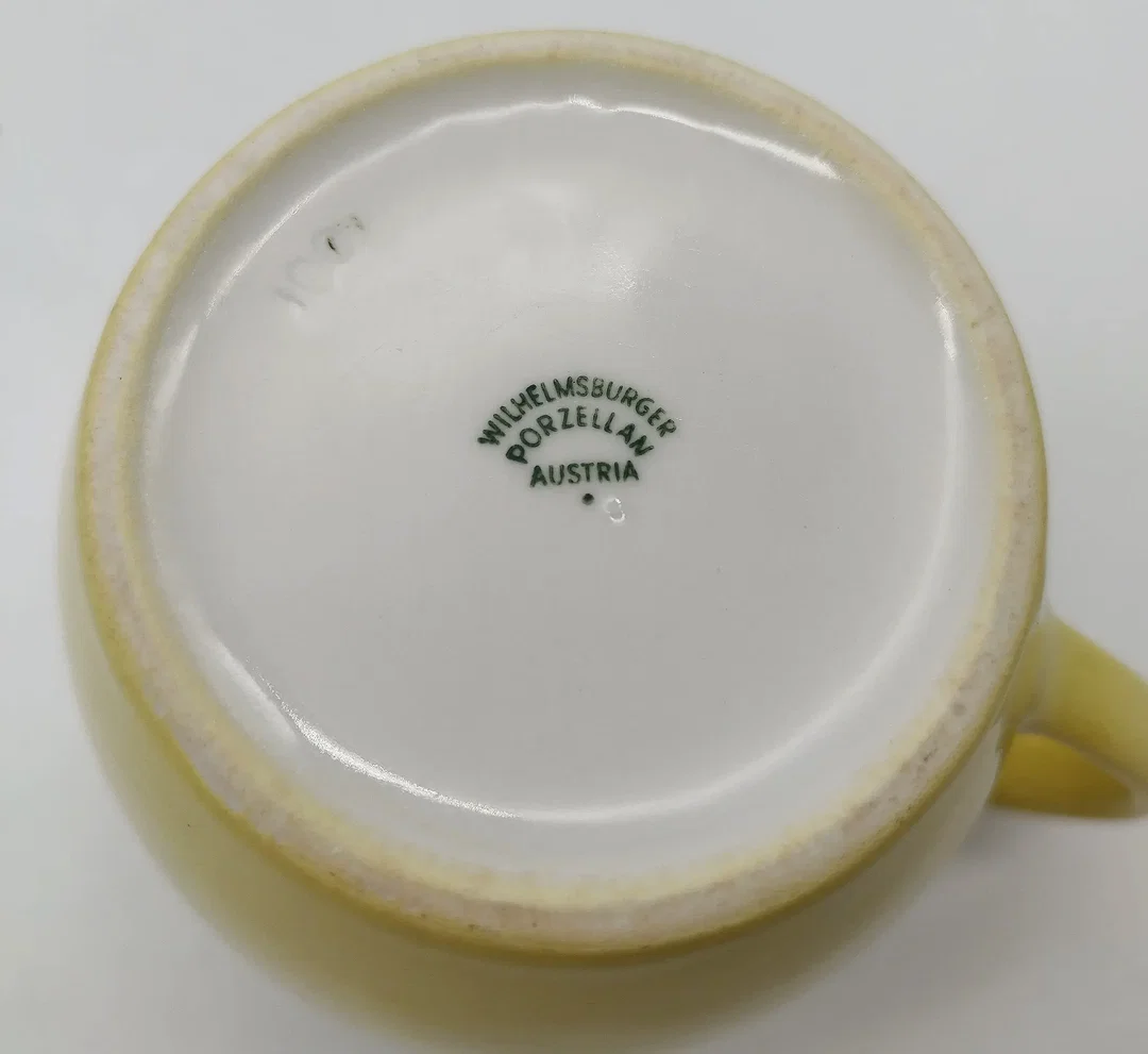 Krug, Wilhelmsburger Porzellan, 1L, gelb  – Bild 2