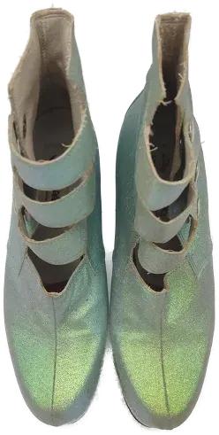 El Dantes Damen Glitter Plateau-Boots, türkis - Gr. 39 - Bild 5