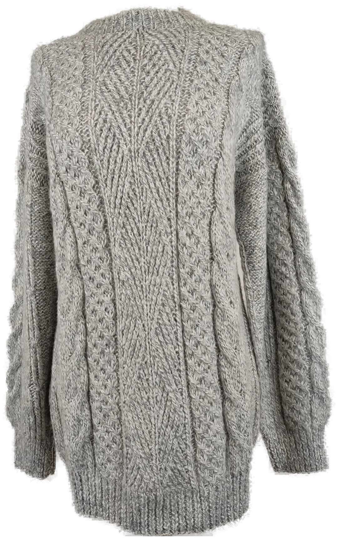 Damen Wollpulover mit Zopfmuster grau - XXL/44 - Bild 1