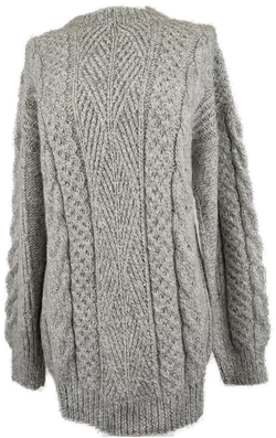 Damen Wollpulover mit Zopfmuster grau - XXL/44 - Bild 1