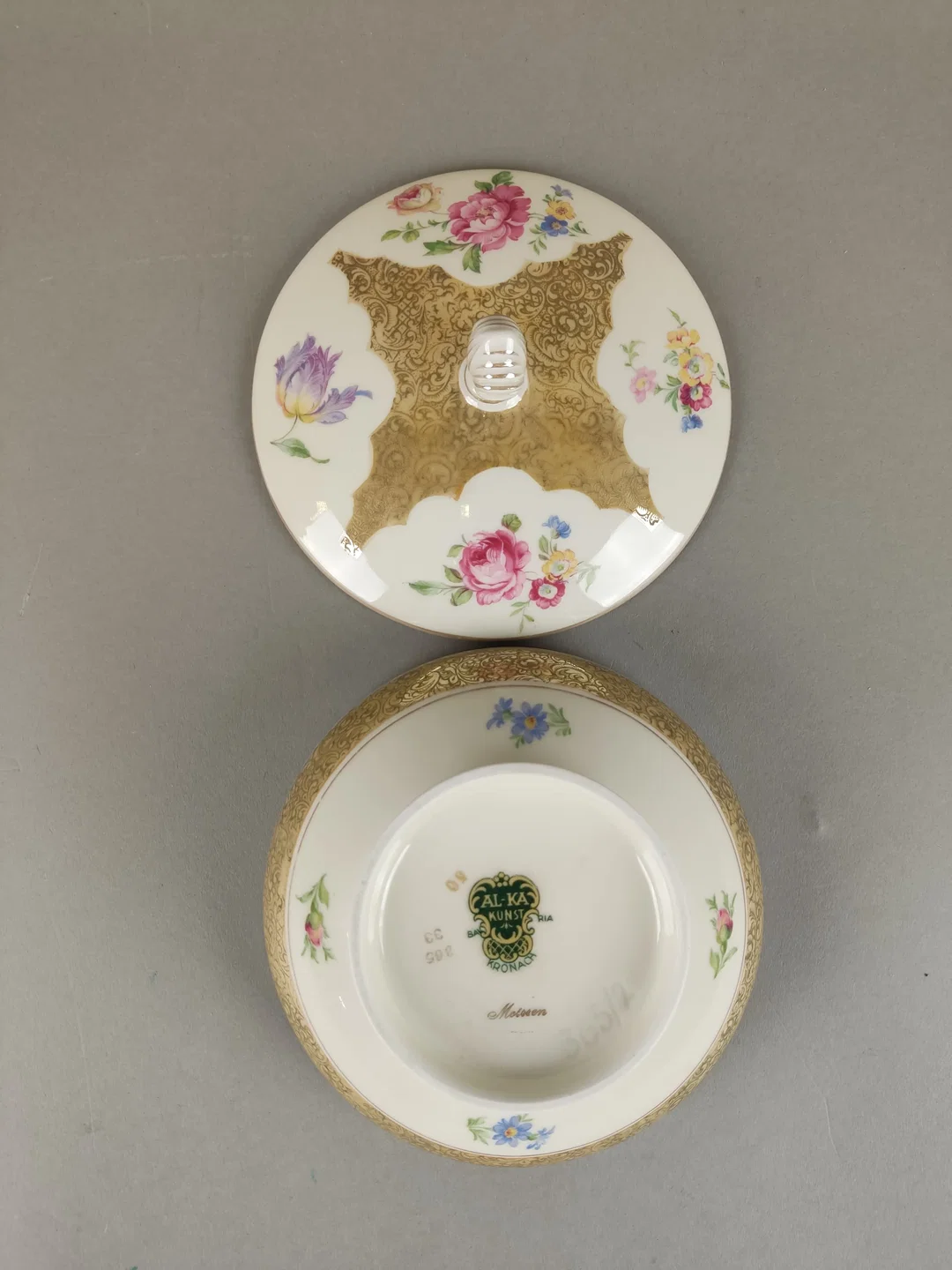 Meissen Porzellandose mit Deckel / Alka-Kunst Bavaria – Bild 2