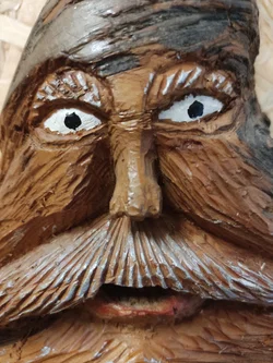 Waldgeist Wandfigur Holz 36 cm | Handgeschnitztes Unikat – Vorschau 3