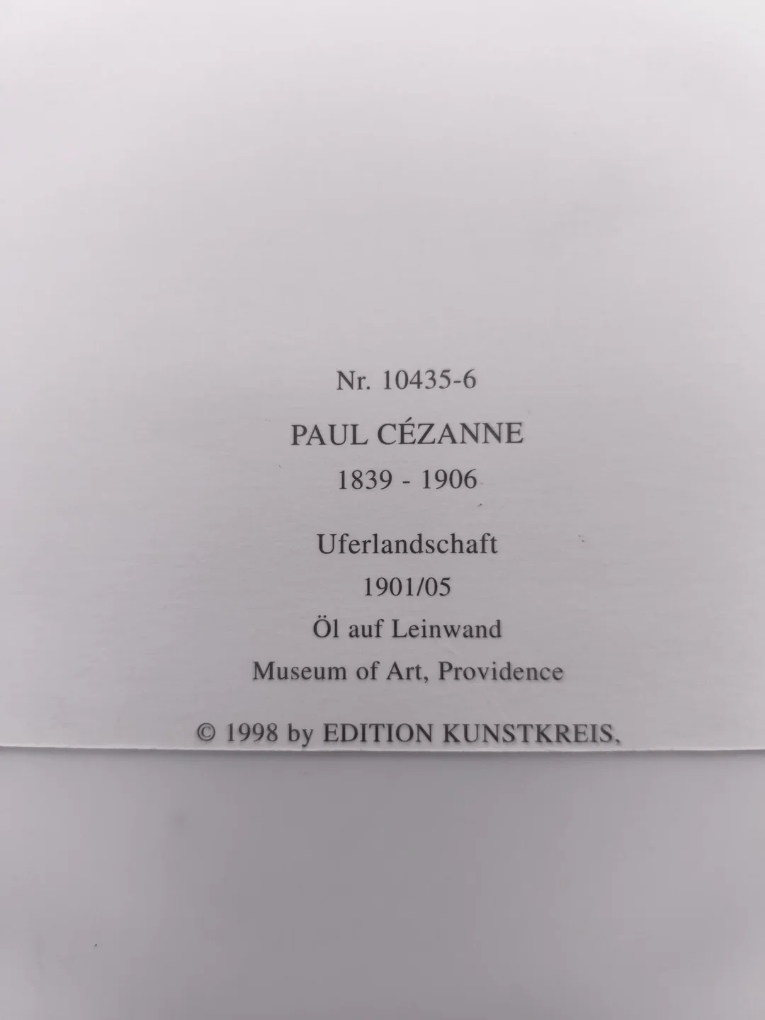 Hochwertiger Kunstdruck, "Uferlandschaft" - Paul Cézanne, Edition Kunstkreis 1998 – Bild 2