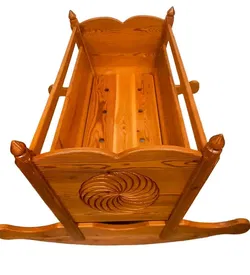 Vintage Wiege Baby Holz - Bild 5