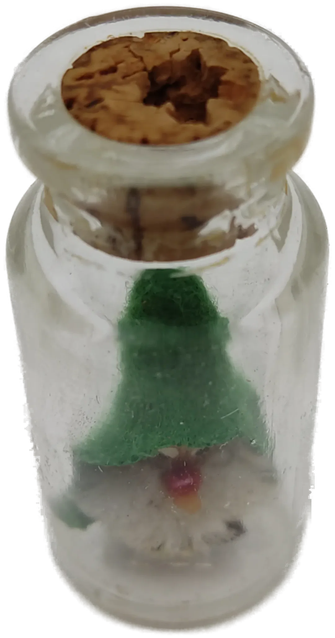Skandinavische Miniatur-Wichtelfigur in Glasflasche | Geschenkidee – Bild 5