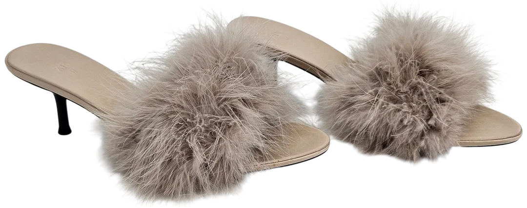 ZARA Damen Pantoletten, beige - Gr. 40 - Bild 4