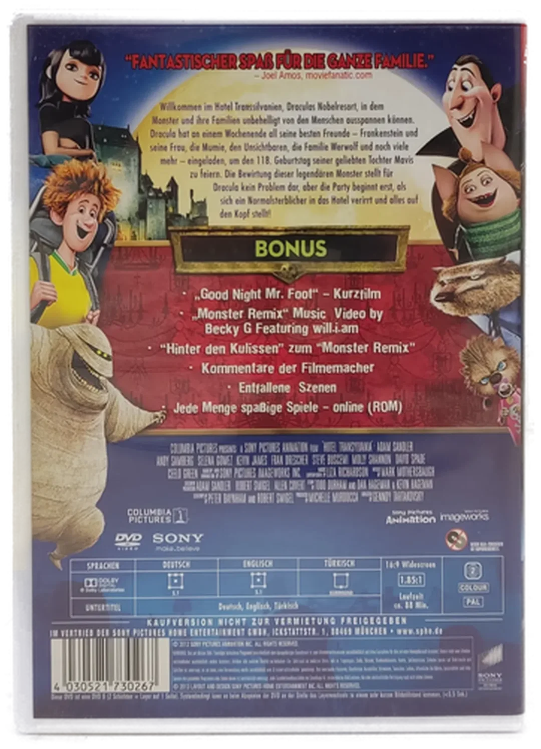 DVD "Hotel Transsilvanien" mit Adam Sandler und Selena Gomez – Bild 2