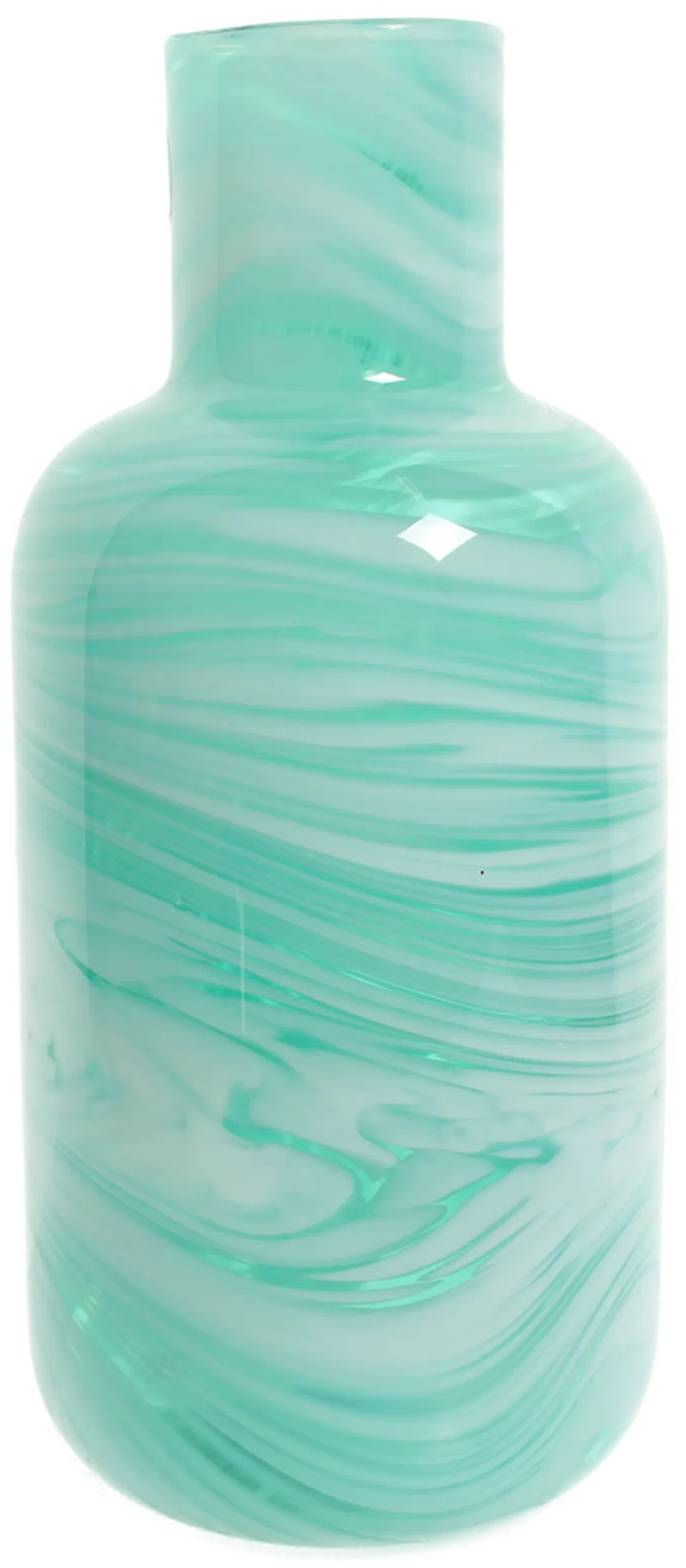 Grüne Glasvase mit Marmorierung – Höhe 27 cm - Bild 1