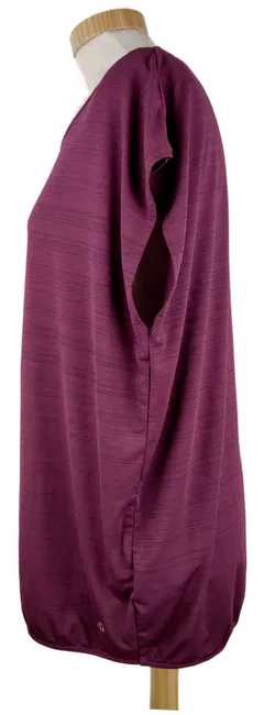 Funktionsshirt 'Active Essentials by Tchibo', kurzarm mit Rundhalsausschnitt, aubergine/schwarz meliert, Größe L - Bild 2