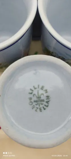 Lilien Porzellan Set, 1 Kanne + 4 Becher | Retro-Charme - Bild 9