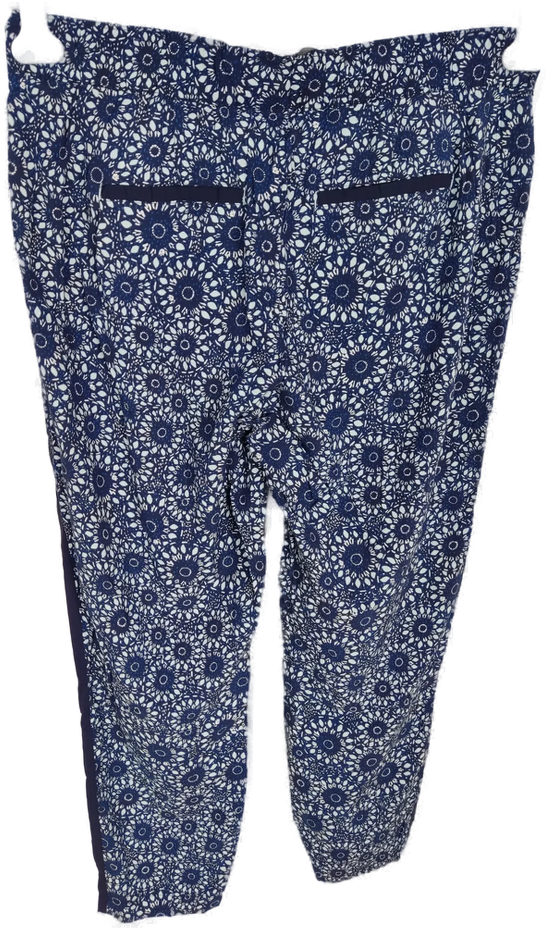 Hose, lang mit Gummizugbund, blau/weiß gemustert, Größe XL – Bild 4