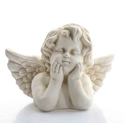 Dekorative Engelsbüste Putto mit ausgebreiteten Flügeln 26 cm