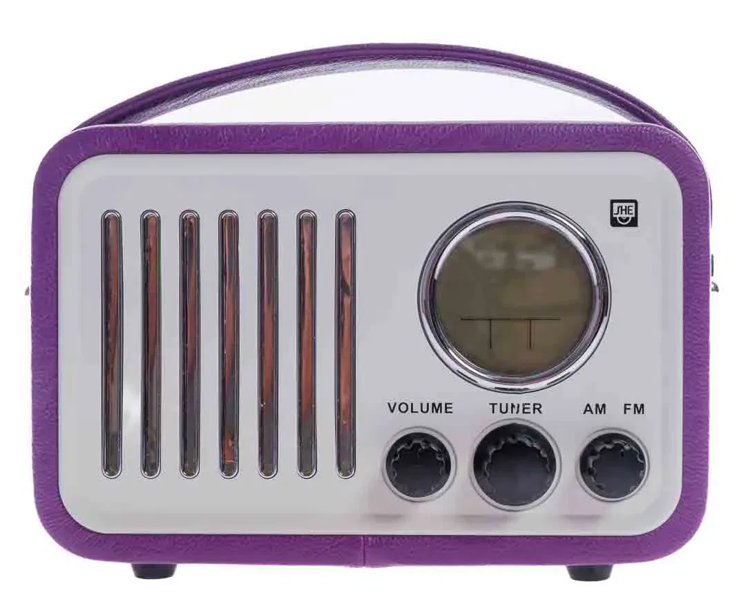 SHE Portable Retro Radio Modell PR-202V – AM/FM – Lila - Bild 1