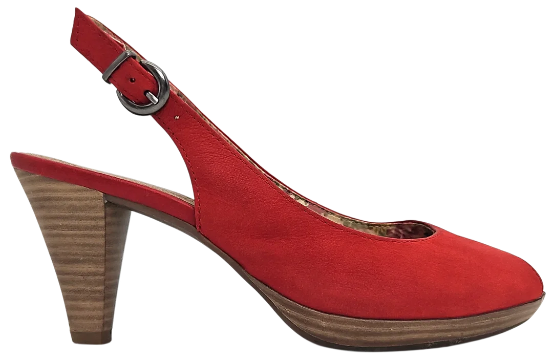 VENTURINI eleganza Damen Leder Pumps, rot - Gr. 37  – Bild 4