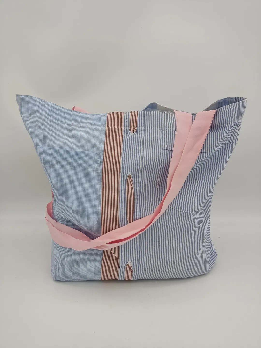 Tragtasche Stoff mehrfarbig + Henkel - Bild 1