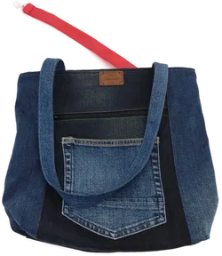 Damen Handtasche blau handgemacht upcycling - Bild 5
