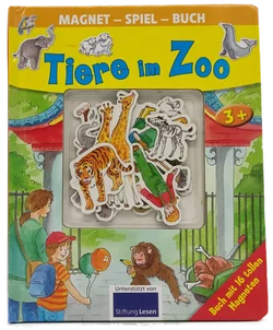 Wir gehen in den Zoo mit Klappenquiz / Tiere im Zoo mit 16 Magneten - 2 Bücher - Bild 2