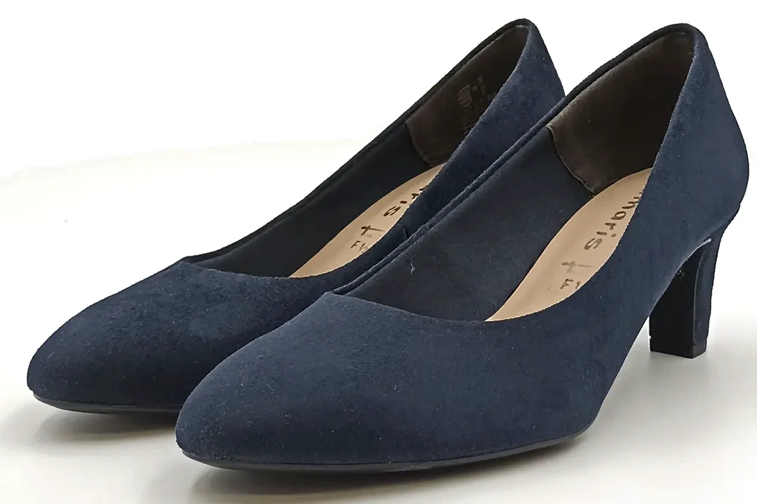 Tamaris Damen Wildlederpumps dunkelblau F 1/2 - Gr. 39 - Bild 4