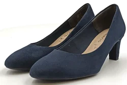 Tamaris Damen Wildlederpumps dunkelblau F 1/2 - Gr. 39