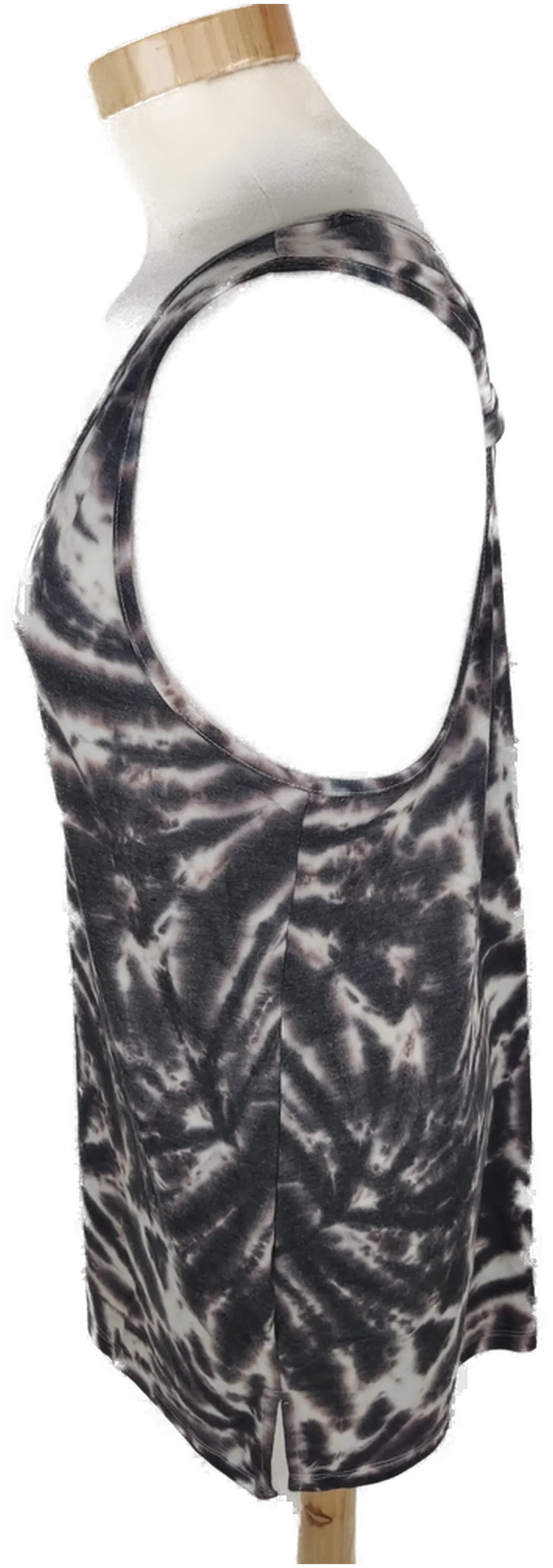 tank top, "Atmosphere", ärmellos mit Rundhalsausschnitt, schwarz/beige gemustert, Größe 40 – Bild 2
