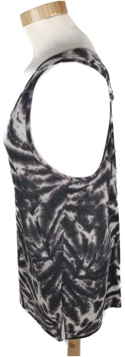 tank top, "Atmosphere", ärmellos mit Rundhalsausschnitt, schwarz/beige gemustert, Größe 40 – Vorschau 2