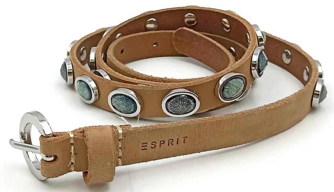 Esprit Damengürtel braun mit Nieten und Schmucksteinen Gr. 90 – Bild 1