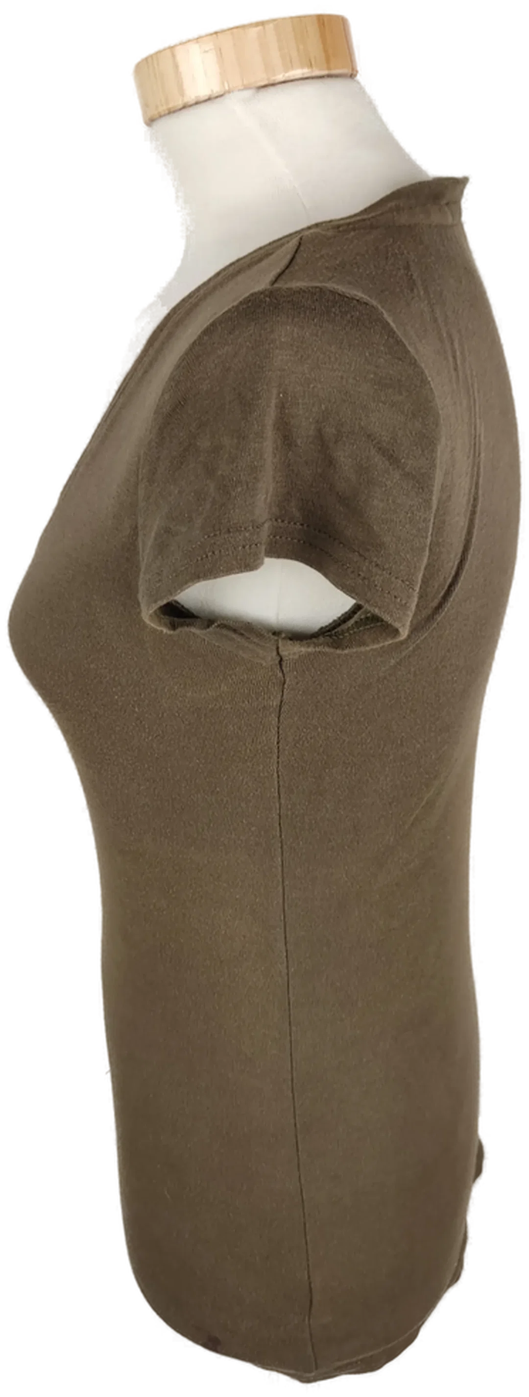 T-Shirt "Tally Basic", kurzarm mit V-Ausschnitt, braun, Größe S – Bild 2