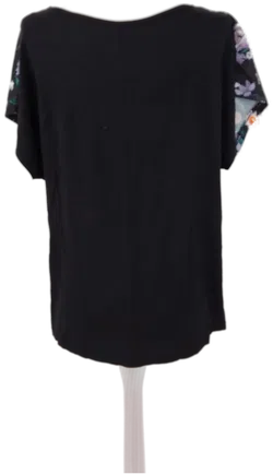 Geblümtes Kurzarm Damen T-Shirt schwarz -  Gr. 42 - Bild 3
