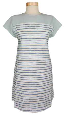 Benetton Mädchen Minikleid blau/weiß gestreift - L/11-12 Jahre - Bild 1