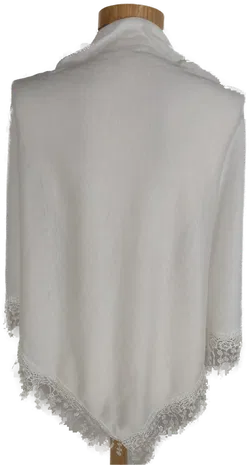 Dreiecktuch mit Spitze, weiß, Größe ca 180 x 120 x 120 cm - Bild 3