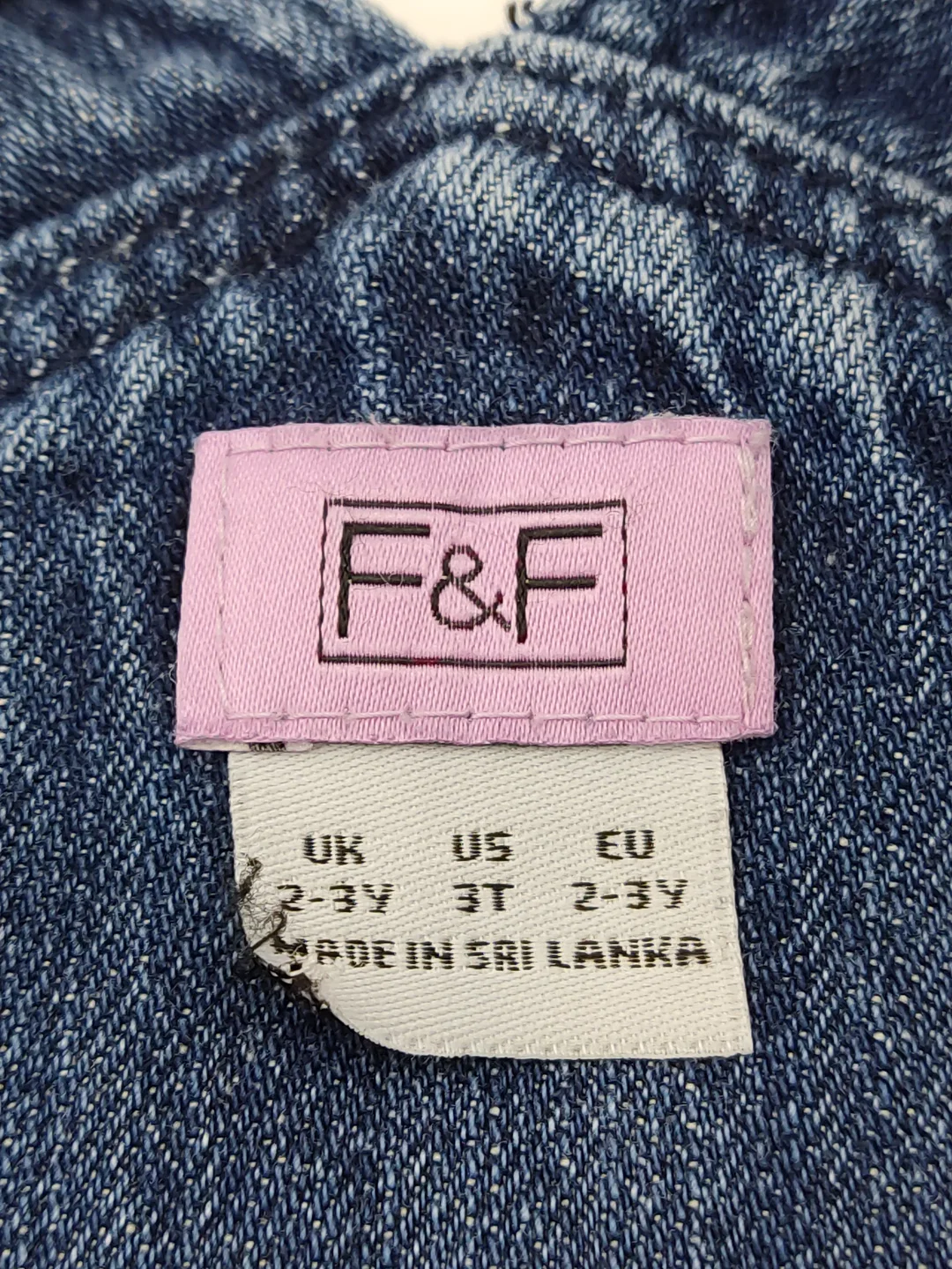 F&F Kinder Jeans Latzkleid blau Gr. 2-3 Jahre – Bild 2