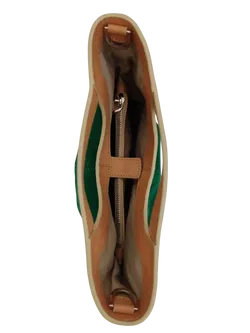 Max V. Koenig Damen Handtasche, grün/creme - Höhe ca. 22 cm  - Bild 3