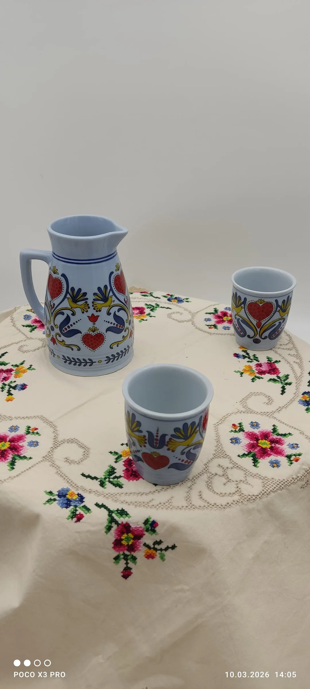 Lilien Porzellan Krug & 2 Becher Set  – Bild 2