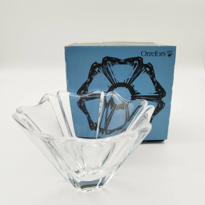 Glasschale, Orrefors Schweden, Design Lars Hellsten, Original Verpackung  - Bild 1